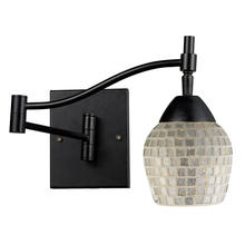  10151/1DR-SLV - Celina 1-Light Swingarm Wall Lamp in Dark Rust with Silver Glass