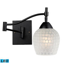  10151/1DR-WHT-LED - Celina 1-Light Swingarm Wall Lamp in Dark Rust with White Glass - Includes LED Bulb