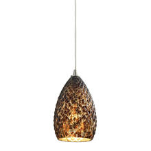  10253/1BC - Geval 1-Light Mini Pendant in Satin Nickel with Burnt Caramel Glass