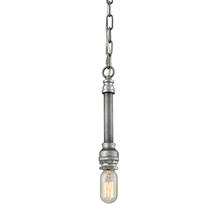  10688/1 - Cast Iron Pipe 1-Light Mini Pendant in Weathered Zinc (Optional Shades Available)
