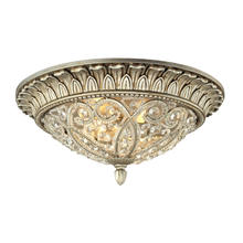  11693/2 - Andalusia 2-Light Flush Mount in Aged Silver with Clear Crystal and Beaded Glass Diffuser