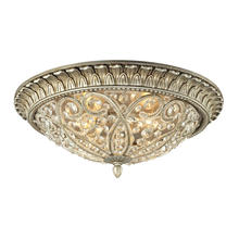  11694/4 - Andalusia 4-Light Flush Mount in Aged Silver with Clear Crystal and Beaded Glass Diffuser