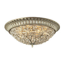  11695/8 - Andalusia 8-Light Flush Mount in Aged Silver with Clear Crystal and Beaded Glass Diffuser