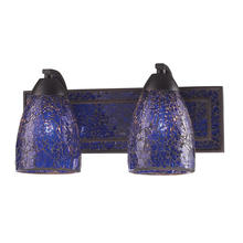  1301-2RST-BLC - VANITY COLLECTION ELEGANT BATH LIGHTING 2-LIGHT BLUE CRACKLED GLASS and BACKPLAT