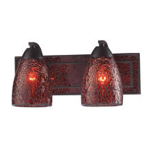  1301-2RST-RDC - VANITY COLLECTION ELEGANT BATH LIGHTING 2-LIGHT RED CRACKLED GLASS and BACKPLATE