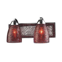  1301-2SLV-RDC - VANITY COLLECTION ELEGANT BATH LIGHTING 2-LIGHT RED CRACKLED GLASS and BACKPLATE ---