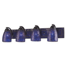  1303-4RST-BLC - VANITY COLLECTION ELEGANT BATH LIGHTING 4-LIGHT BLUE CRACKLED GLASS and BACKPLAT