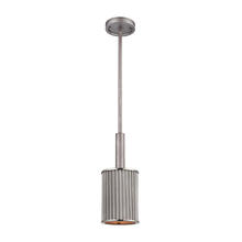  15926/1 - Corrugated Steel 1-Light Mini Pendant in Weathered Zinc with Corrugated Metal