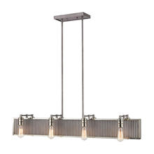  15929/8 - Corrugated Steel 8-Light Linear Chandelier in Weathered Zinc