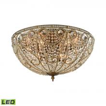  15964/10-LED - Elizabethan 10-Light Flush Mount in Dark Bronze with Clear Crystal - Includes LED Bulbs