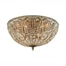  15964/10 - Elizabethan 10-Light Flush Mount in Dark Bronze with Clear Crystal