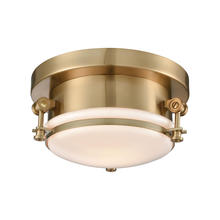  16092/1 - Riley 1-Light Flush Mount in Satin Brass with Opal White Blown Glass