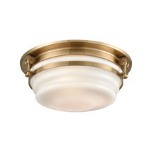  16094/3 - Riley 3-Light Flush Mount in Satin Brass with Opal White Blown Glass