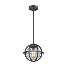  16163/1 - Aubridge 1-Light Mini Pendant in Oil Rubbed Bronze with Clear Seedy Blown Glass