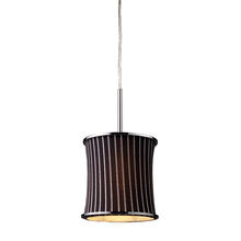  20021/1 - Fabrique 1-Light Drum Pendant in Polished Chrome and Pinstripe Black Shade
