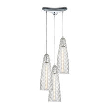  21167/3 - Glitzy 3-Light Triangular Mini Pendant Fixture in Polished Chrome with Clear Glass