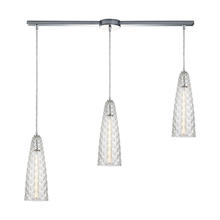  21167/3L - Glitzy 3-Light Linear Mini Pendant Fixture in Polished Chrome with Clear Glass