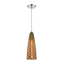 21168/1 - Glitzy 1-Light Mini Pendant in Polished Chrome with Golden Bronze Plated Glass