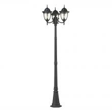  45089/3 - Central Square 3-Light Outdoor Post Mount in Textured Matte Black