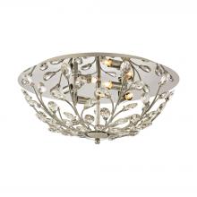  45261/4 - Crystique 4-Light Flush Mount in Polished Chrome with Branch Metalwork and Clear Crystal