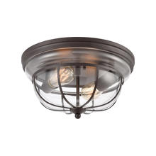  46564/2 - Manhattan Boutique 2-Light Flush Mount in Oil Rubbed Bronze with Clear Glass