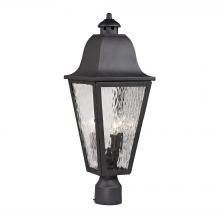  47105/3 - Forged Brookridge 3-Light Outdoor Post Mount in Charcoal