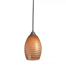  517-1C-LED - Mulinello 1-Light Mini Pendant in Satin Nickel with Coco Glass - Includes LED Bulb