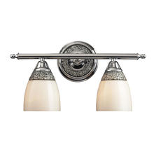  525-2CHR - DIAMANTE COLLECTION-VANITY COLLECTION ELEGANT BATH LIGHTING 2-LIGHT CHROME FINISH with WHITE GLASS H