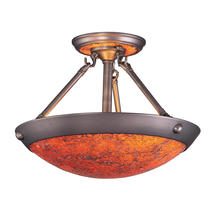  535-2AP-ASC - DIAMANTE COLLECTION 2-LIGHT SEMI-FLUSH MOUNT in AN ANTIQUE PEWTER FINISH with AU