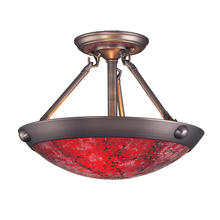  535-2AP-RGC - DIAMANTE COLLECTION 2-LIGHT SEMI-FLUSH MOUNT in AN ANTIQUE PEWTER FINISH with RO