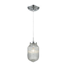  56662/1 - Dubois 1-Light Mini Pendant in Polished Chrome with Clear Ribbed Glass