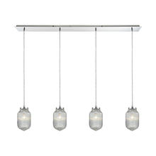  56662/4LP - Dubois 4-Light Linear Pendant Fixture in Polished Chrome with Clear Ribbed Glass