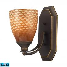  570-1B-C-LED - Mix-N-Match Vanity 1-Light Wall Lamp in Aged Bronze with Cocoa Glass - Includes LED Bulb