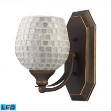  570-1B-SLV-LED - Mix-N-Match Vanity 1-Light Wall Lamp in Aged Bronze with Silver Glass - Includes LED Bulb