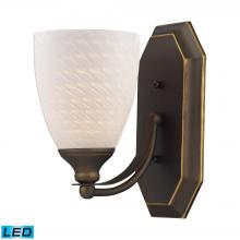  570-1B-WS-LED - Mix-N-Match Vanity 1-Light Wall Lamp in Aged Bronze with White Swirl Glass - Includes LED Bulb