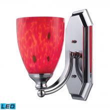  570-1C-FR-LED - Mix and Match Vanity 1-Light Wall Lamp in Chrome with Fire Red Glass - Includes LED Bulb