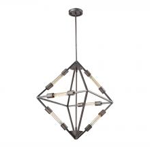  66894/6 - Laboratory 6-Light Chandelier in Weathered Zinc