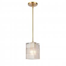  67866/1 - Ice Blocks 6'' Wide 1-Light Mini Pendant - Satin Brass