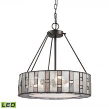  70212/3-LED - Ethan 3-Light Chandelier in Tiffany Bronze with Rippled/Art/Mercury Glass - Includes LED Bulbs