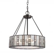  70212/3 - Ethan 3-Light Chandelier in Tiffany Bronze with Rippled/Art/Mercury Glass