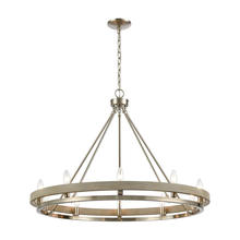  75067/10 - Ramsey 10-Light Chandelier in Satin Nickel and Beech Wood