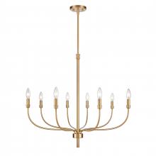  81507/8 - Newland 34'' Wide 8-Light Chandelier - Satin Brass