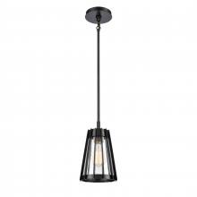  82114/1 - Open Louvers 6.75'' Wide 1-Light Mini Pendant - Matte Black