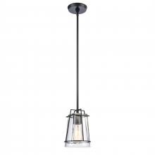  82135/1 - Square To Round 6'' Wide 1-Light Mini Pendant - Matte Black