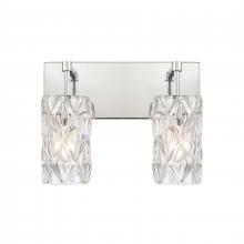  82191/2 - Forma de Crystal 14'' Wide 2-Light Vanity Light - Polished Chrome