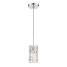  82196/1 - Forma de Crystal 4'' Wide 1-Light Mini Pendant - Polished Chrome