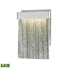  85110/LED - Meadowland 1-Light Sconce in Satin Aluminum and Chrome with Textured Glass - Integrated LED
