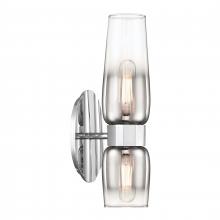  9760-CH-CLGR - Flame 14'' High 2-Light Sconce - Chrome