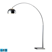  D1428-LED - Penbrook Arc Floor Lamp in Silver Plate with White Marble Base - LED