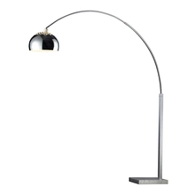  D1428 - Penbrook Arc Floor Lamp in Silver Plate with White Marble Base